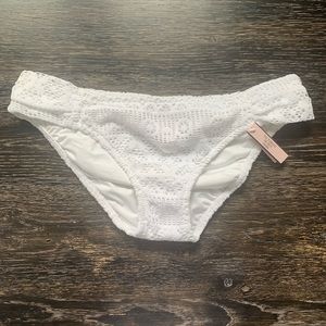 White Crochet Knockout Bikini Bottom